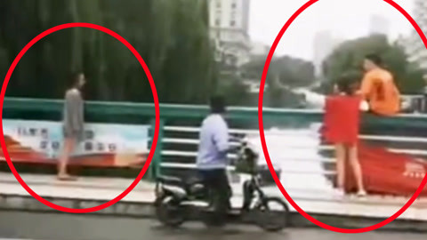 男子救跳河女子不幸溺亡