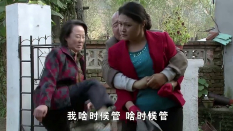 媳妇刚买菜回来，就看见刘能抱着谢大脚，直接上去就一脚，贼逗！