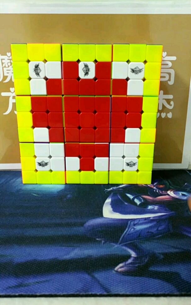 九个三阶魔方拼花式!