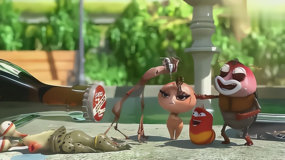 爆笑虫子:红虫喜欢粉虫,黄虫也想表现自己,不料粉虫喜欢屎壳郎