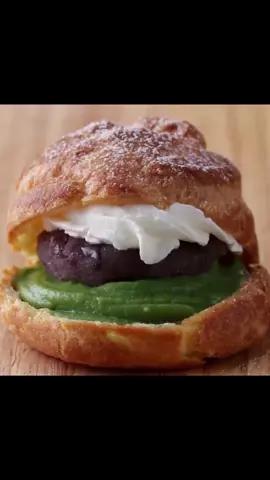 抹茶红豆汉堡,看着都流口水