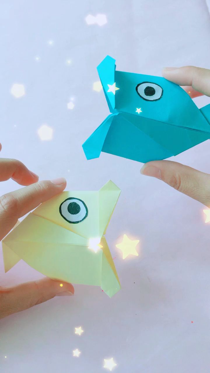 亲子折纸:会嘟嘟嘴的大嘴鱼