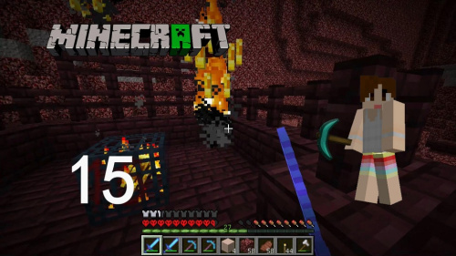 我的世界五年玩家[明月庄主]极限生存第十五集【地狱双杀烈焰笼】