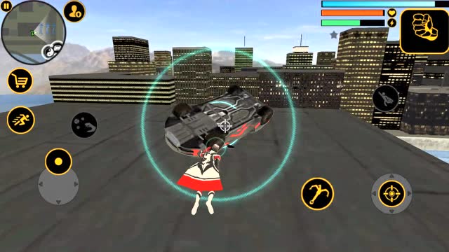 飞天超能英雄:飞车特技,驾驶帅气的跑车,从楼顶上飞跃河流