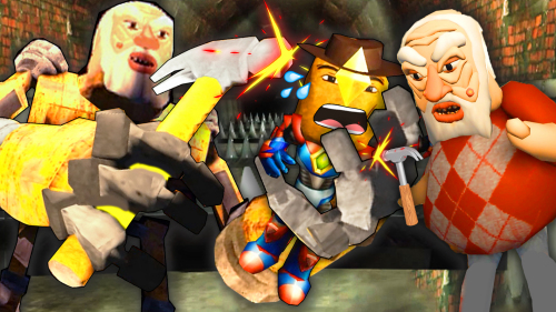 愤怒的爷爷和挖掘机融合成机械金刚,就是为了吃我头上的大鸡块!