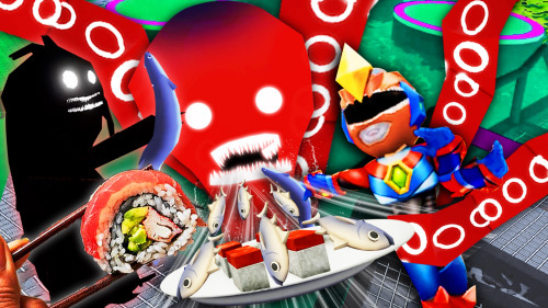 章鱼哥为了不让我把蚯蚓做成寿司,就把我卷成了寿司 可怕的寿司