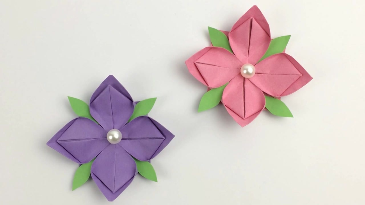 手工diy四瓣花折纸,简单漂亮,新手也能学会