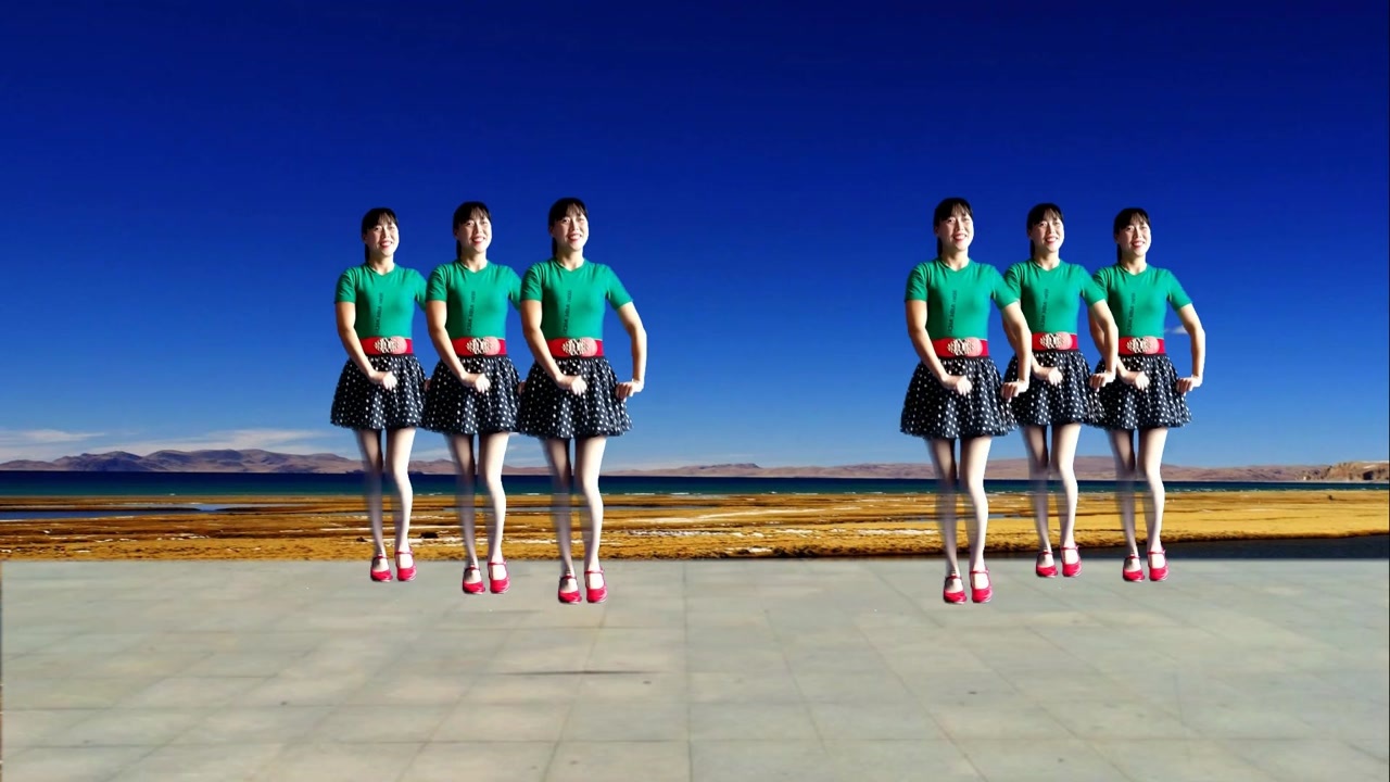 活力健身广场舞《天蓝蓝》基础入门步伐 好看好看一学就会