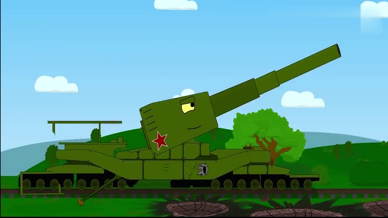 坦克世界欢乐动画-正牌古斯塔夫被p1000巨鼠践踏 没有尊严啊