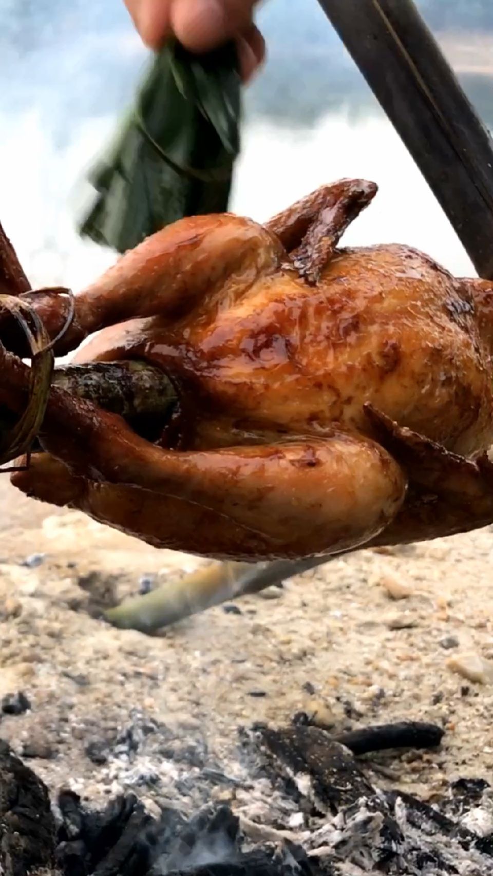野外烤鸡,色香味俱全太好吃了