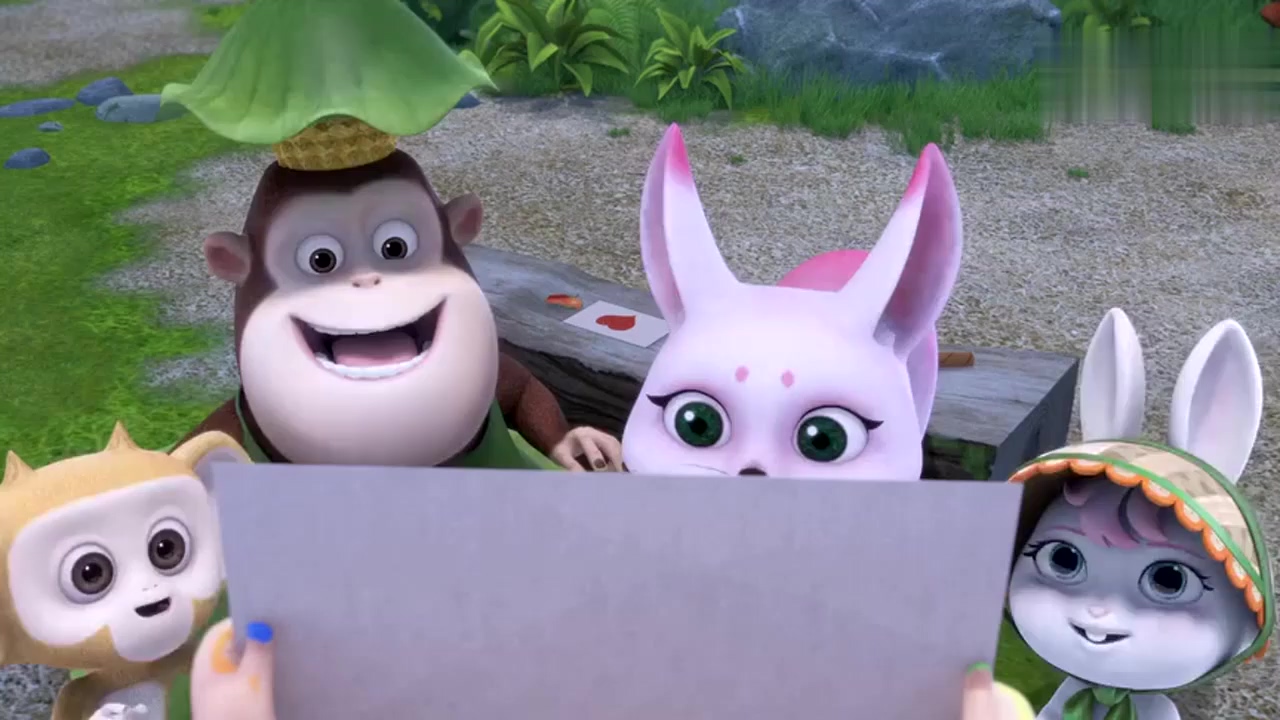 《熊熊乐园2》今天下雨啦,吉吉王子用荷叶做了雨衣和帽子哦